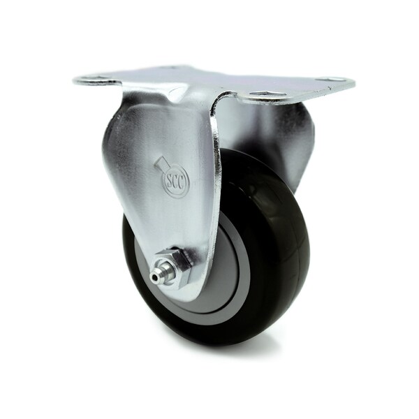 Service Caster 3 Inch Black Polyurethane Wheel Rigid Top Plate Caster SCC-20R314-PPUB-BLK - main